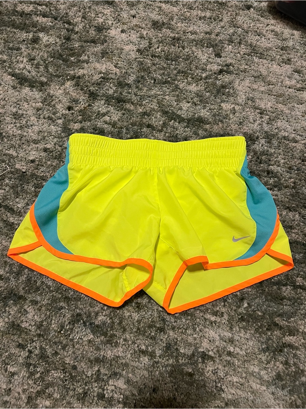 Vintage Nike Dri-Fit Neon Yellow Running Shorts Size XS